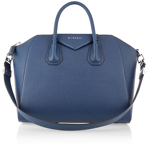 givenchy medium antigona bag in dusty-blue textured-leather